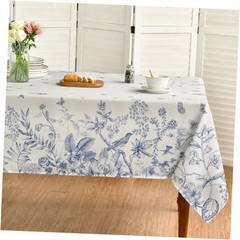 Spring Tablecloth 60×120 Inch, Hand-Drawing 60″ x 120″ (Rectangular) Blue