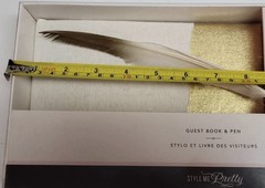 Wedding Guestbook & Feather Pen Set Gold Elegant Classic by Style Me Pretty NEW
