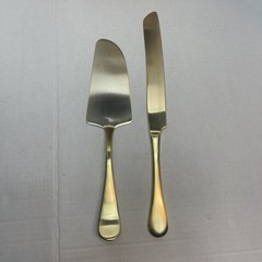 West Elm Gold 13″ Cake Knife and 11 1/4″ Server 2 Pieces
