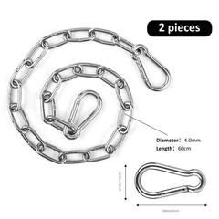 Hanging Chair Chain Set of 2 Stainless Steel Heavy Duty Hanging Kits with 4 C…