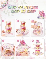 Elegant 3-Tier Butterfly Cupcake Stand – Perfect for Parties and Celebrations