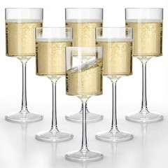 24PCS 9OZ Clear Plastic Wine Glasses – Elegant Plastic Champagne Glasses with