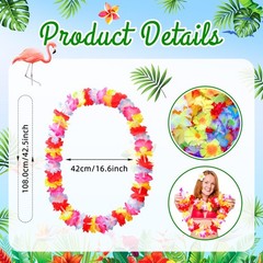 AMAZING TIME 150 Count Hawaiian Lei Bulk, Tropical Luau Standard, Multicolor