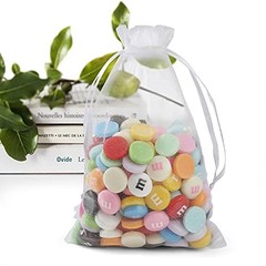 50 Pack Organza Bags 4 x 6 inch Small Bags, Favor 1 Count (Pack of 50) White