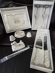 Wedding Set 10 Piece Set Swish Double Hearts White New