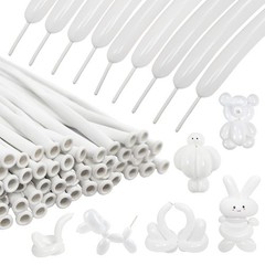 100Pcs 260 Balloons White Long Balloons for Balloon Garland Thickening Skinny La
