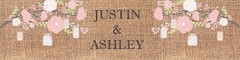 Burlap & Pink Flowers and Mason Jars Wedding Party birthday Water Bottle Labels