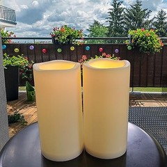 4’x8′ Flameless Battery Operated LED Candles with Timer – 2 Pack 4×8 inches