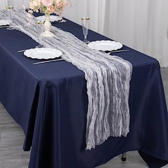 9 feet White Crinkled Sheer Organza Table Runner Wedding Party 9 feet,