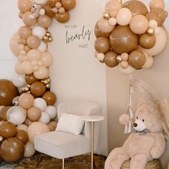 Brown and Gold Balloons – 60PCS 12 Inch Set with Metallic Gold Confetti, Latex
