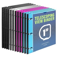 WOT I Telescoping 3 Ring Binder 1 Inch 12-Pack, Flexible Binder with Expandab…