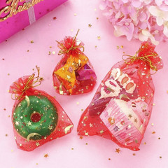 50pcs Organza Gift Bags: Moon & Stars Drawstring Pouches for Jewelry & Favors