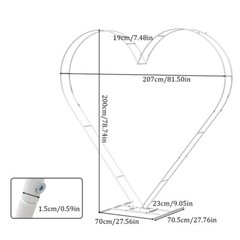 Large Double Pole Heart Shape Wedding Arches Metal Backdrop Stand Antirust Arbor