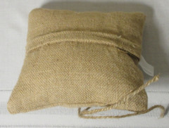 Studio His & Hers Burlap & Lace Floral Wedding Ring Pillow Jute tie