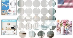 24-Pack Clear Acrylic Round Mirrors – Perfect for Weddings & DIY Crafts