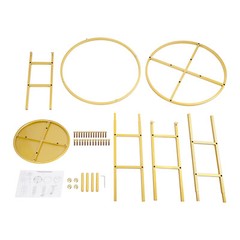 46.65in Gold Metal Large Open Flower Frame,wedding Floral Riser,top Flower Stand