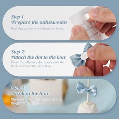 Mini Dusty Blue Bows 100 PCS Self-Adhesive 100 count (Pack of 1) Blue Dusty