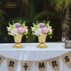10Pcs Mini Metal Wedding Centerpieces Flower Vase Gold For Wedding Party New USA
