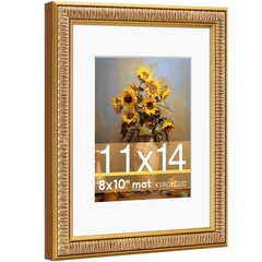 11×14 Picture Frame for 8×10 Photo with White Mat, HD Real Glass 11×14 Vintag…