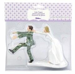 Wilton Camo Groom Bride Military Wedding Cake Topper Figurine, 6.3″ W x 4.25″ H