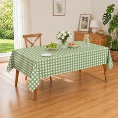 3 Pcs Sage Green Gingham Tablecloth Decorations, Disposable Plastic Green