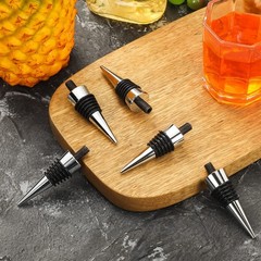 Honeydak 16 Pieces Metal Bottle Stopper 8 x 1.25 Thread Size, Silver/Black