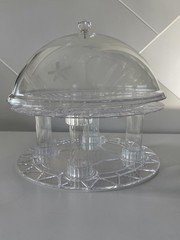 Acrylic Cake Stand with Dome Lid 14 Inch, Clear Serving Platter Holder