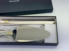 WATERFORD LISMORE DIAMOND SILVER BRIDAL CAKE KNIFE + SERVER SET
