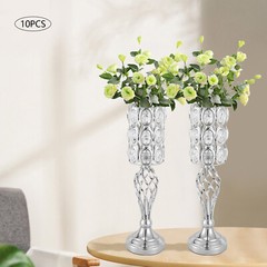10PCS Silver Vases Wedding Centerpieces Flower Stand Table Decor Flower Vase