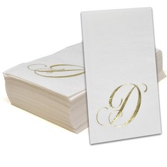 D Monogram Guest Napkins 100 Pack Initial Letter Personalized Napkins Paper D…