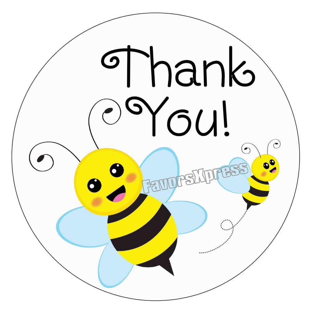 THANK YOU BUMBLE BEE ENVELOPE SEALS LABELS STICKERS (choice of sizes)