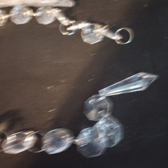 Clear Acrylic Garland Strands Octagon w Spear Pendants Decor Wedding 1lb Bag