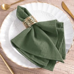 Olive Green Cloth Napkins Linen Cotton Napkins Set of 6 Rustic Spring Dinner