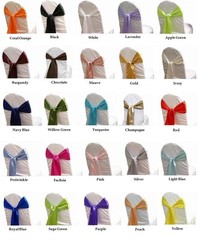 10 SATIN CHAIR SASH & 1 TABLE RUNNER FOR SALE UK