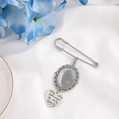 Personalized Wedding Bouquet Charm Making Kit – Silver Lacy Frame & Cabochons