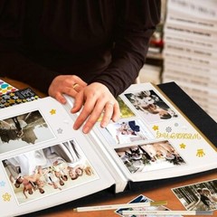 Álbum de fotos autoadhesivo para bodas, álbum de recortes de 80 páginas, álbumes
