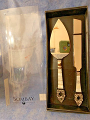 Bombay Company Vintage Pearl Inlaid Dessert Cake Serving Set New! 4890038