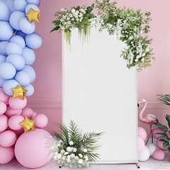 Wedding Arch Backdrop Stand for Ceremony Square Gold Balloon Arches Stand 6.6FT