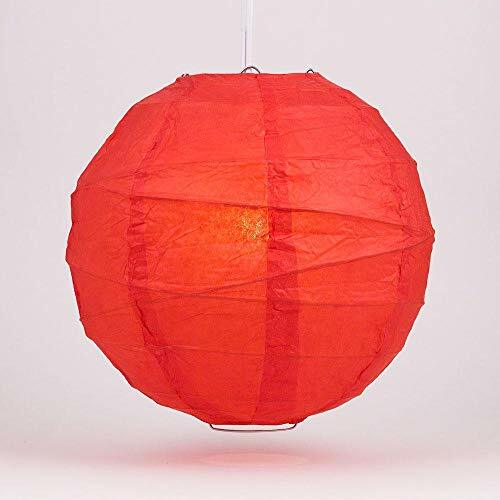 Quasimoon 12″ Red Irregular Ribbed Paper Lantern (10 PACK) by PaperLanternStore