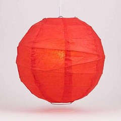Quasimoon 12″ Red Irregular Ribbed Paper Lantern (10 PACK) by PaperLanternStore
