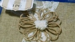 NIP David Tutera Burlap and Lace Guest Book Wedding Supplies Rustic Primitive 9″