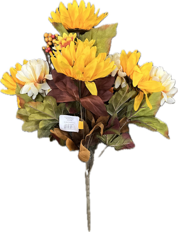 Artificial Silk Sunflower and Mums Bouquets case of 12