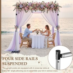 10x10ft Adjustable Wedding Backdrop Stand Background Curtain Pipe Stage Stand US