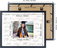 16×20 Graduation Signature Picture Frame with White Mat Display 8×10 Photo fo…
