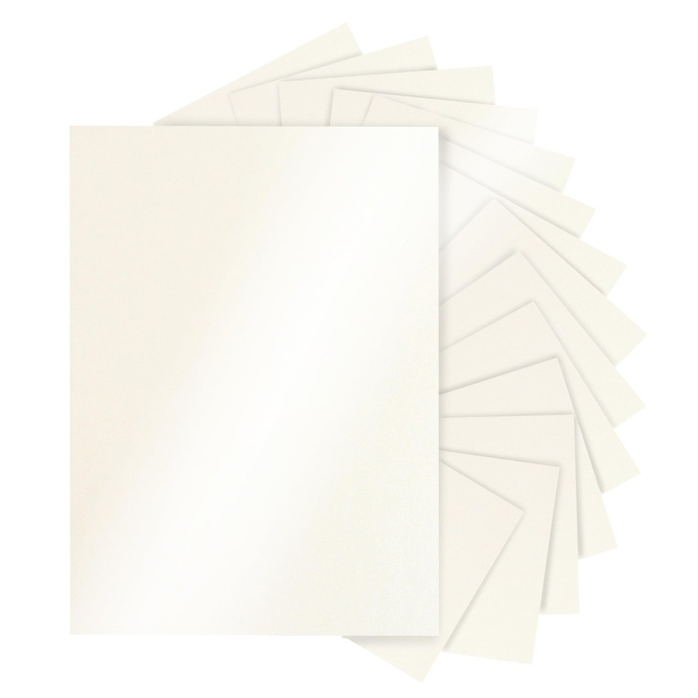 Silunkia 28 Sheets Cream Shimmer Cardstock 8.5 x 11 Off 28 Sheets,