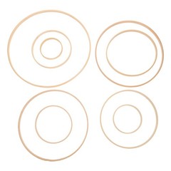 9Pcs Bamboo Craft Hoops Reusable Khaki Macrame Supplies for Hanging Wreaths