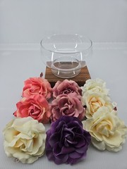Multicolor Roses Arrangement in Glass Bubble Bowl