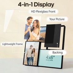 4×6 Collage Picture Frames, Multiple Photo Frame Collage for 4 Pcs 4 x 6 Phot…