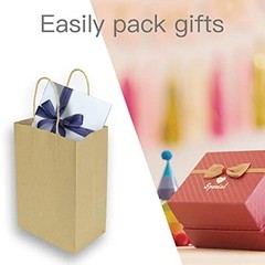 100 Pack 5.25″x3.25×8″ Brown Small Paper Bags with Handles Bulk, Gift Paper Bags