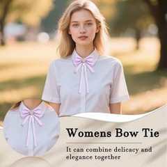 Womens Bow Tie Ribbon Rhinestone Bow Ties for Women Pre-Tied Necktie for Purple